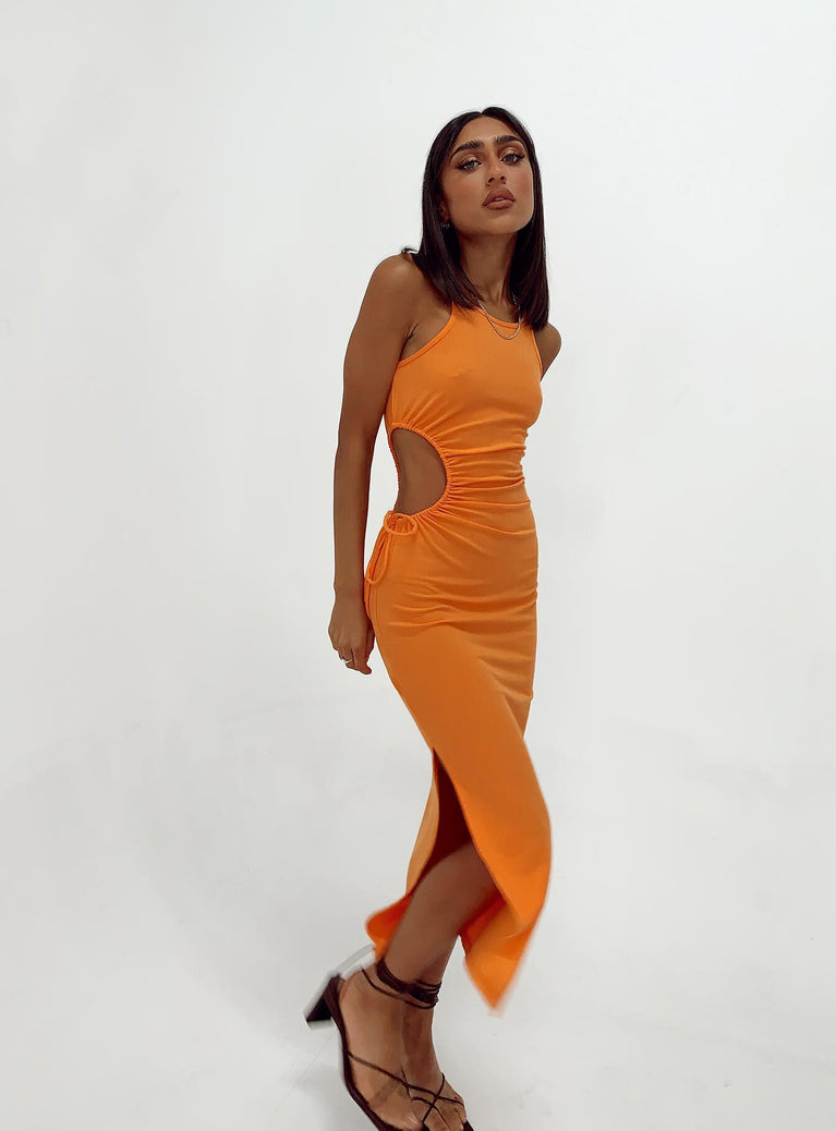 Louie Midi Dress Orange